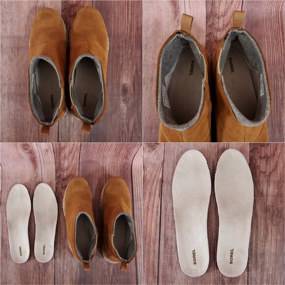 Sorel Womens Size 11 Elk Cozy Ankle Boots Booties Pull On Nubuck Leather Brown - Picture 7 of 15